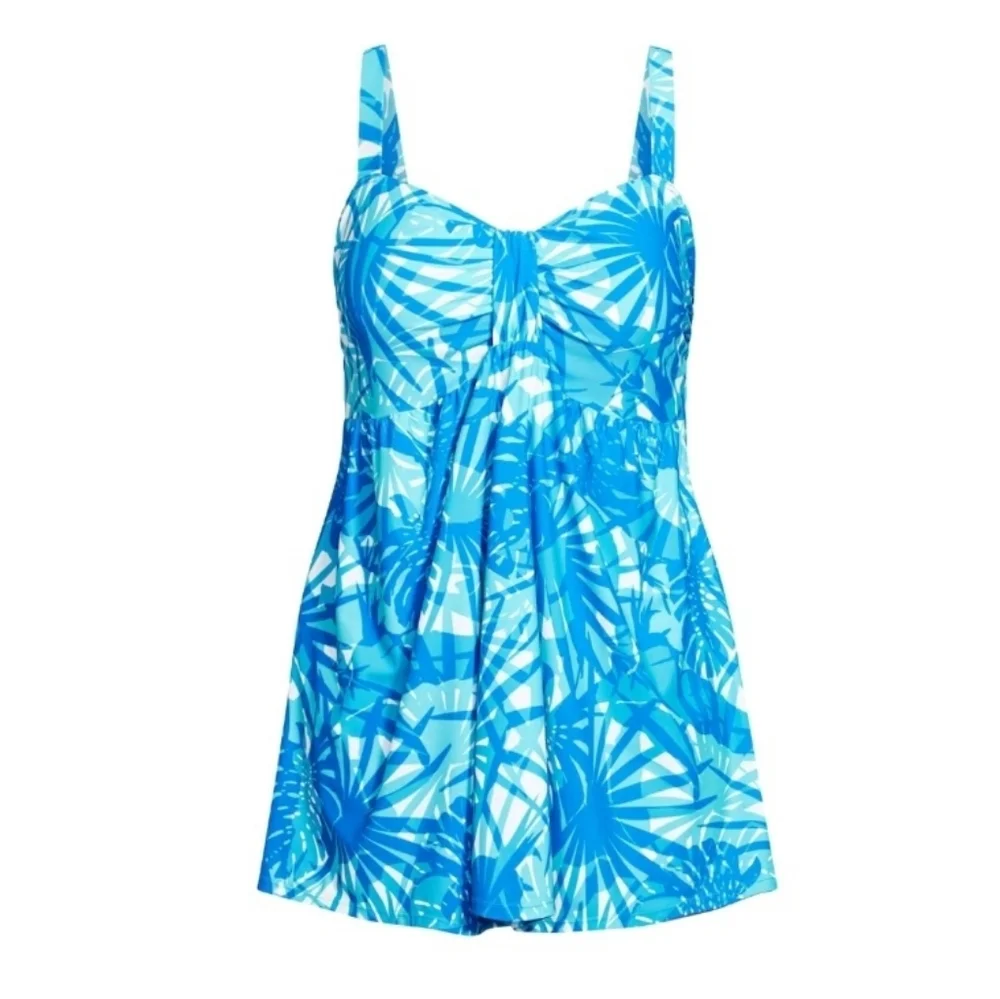 NWT Avenue Blue Tropical Print Swim Dress Size 18 - Picture 1 of 9